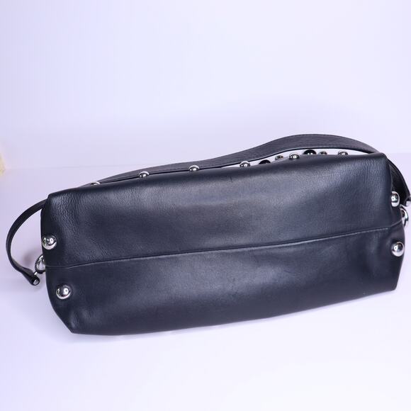 & OTHER STORIES Soft Leather Studded Shoulder Bag Black and Silver - Picture 3 of 9